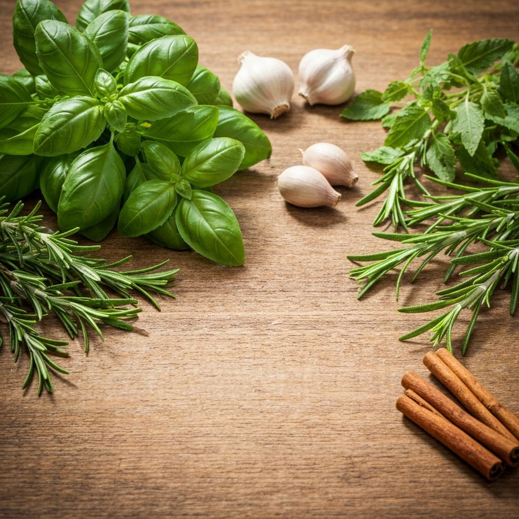 Świeże zioła i przyprawy z naturalnymi składnikami